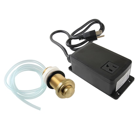 Kingston Brass Single Outlet Garbage Disposal Air Switch Kit, Brushed Brass KASK217